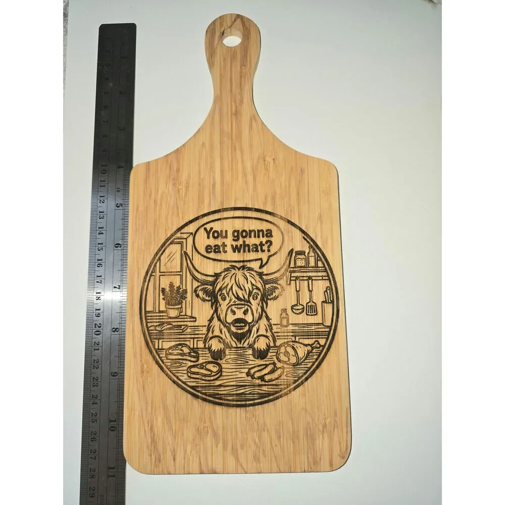 Charcuterie board cutting board funny decor highland cow cute kitchen trending